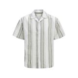JACK & JONES Erkek Gömlek JPRCCSUMMER STRIPE RESORT S/S SHIRT SN, Vetiver, S