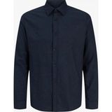 Jack & Jones Erkek Gömlek Uzun Kollu Melanj Dokulu Klasik Spor Düğmeli Regular Fit Günlük Mevsimlik Rahat 12299869 - 2XL - Lacivert