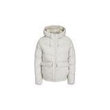 JACK & JONES Erkek Gri Kapüşonlu Şişme Mont, Jorvesterbro Puffer Ceket, L Beden L
