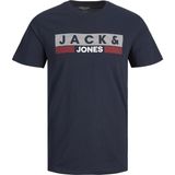 Jack & Jones Erkek Günlük Lacivert Bisiklet Yaka Kısa Kol Tişört Grafik Desenli Pamuklu 12158505 - 3XL