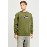 Jack & Jones Erkek Haki Sweatshirt XL Beden JCOMOUNTAIN LOGO SWEAT CR Modeli