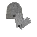 JACK & JONES Erkek Jacbeanie & Glove Knit Giftbox örgü bere, Gri, Ölçü Birimi