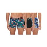 Jack & Jones Erkek JACFLOWER TRUNKS 3 PACK.NOOS Boxer Külot, Siyah, M EU