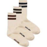 Jack & Jones Erkek Jactravıs Marka Logolu 3'lü Çorap 12260082 Krem - Standart