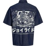 Jack & Jones Erkek Japon Temali Sirt Baskili Kisa Kollu Gömlek - Tokyo - 522-Lacivert