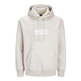 JACK & JONES Erkek Jcoaero Front Print Sweat Hood kapüşonlu kazak, Moonbeam, XL