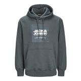JACK & JONES Erkek Jcoaero Front Print Sweat Hood kapüşonlu kazak, Şehirli şık, L