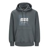 JACK & JONES Erkek Jcoaero Front Print Sweat Hood kapüşonlu kazak, Şehirli şık, XXL
