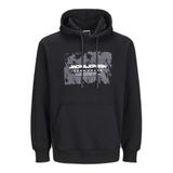 JACK & JONES Erkek Jcoaero Front Print Sweat Hood kapüşonlu kazak, Siyah, L