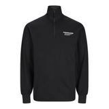 JACK & JONES Erkek Jcoaero Sweat Half Zip Noos Sweatshirt, Siyah, L