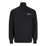 JACK & JONES Erkek Jcoaero Sweat Half Zip Noos Sweatshirt, Siyah, M