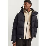 Jack & Jones Erkek Jcoalpha Kapüşonlu Rüzgar Geçirmez Puffer Mont 12261971 Siyah