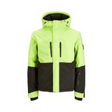 Jack & Jones Erkek Jcoalpıne Kapüşonlu Su Geçirmez Softshell Mont Neon Yeşil 12241637