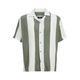 JACK & JONES Erkek Jcojeff AOP Resort Shirt Ss Relax kısa kollu gömlek, Agave Green/Stripes:stripe, L