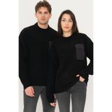 JACK & JONES Erkek JCOMETRO KNIT MOCK NECK Triko-Kazak, Black, L