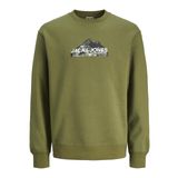 JACK & JONES Erkek Jcomountain Logo Sweat Crew Neck Sweatshirt, Cypress, L