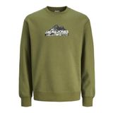 JACK & JONES Erkek Jcomountain Logo Sweat Crew Neck Sweatshirt, Cypress, M