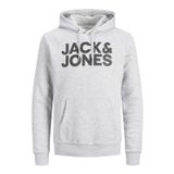 JACK & JONES Erkek Jcoretail Sweat Hood Nov Ltn kapüşonlu kazak, Gri, XL