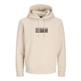 JACK & JONES Erkek Jcoterrain Sweat Hood FST kapüşonlu kazak, Moonbeam, M