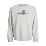 JACK & JONES Erkek Jcotier Print Sweat Crew Neck, beyaz melanj, L