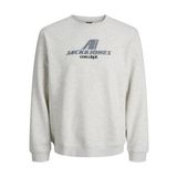 JACK & JONES Erkek Jcotier Print Sweat Crew Neck, beyaz melanj, XL