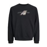 JACK & JONES Erkek Jcotier Print Sweat Crew Neck, Siyah, M