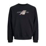JACK & JONES Erkek Jcotier Print Sweat Crew Neck, Siyah, XXL