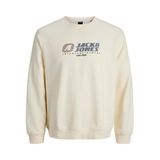 JACK & JONES Erkek Jcotier Print Sweat Crew Neck, Tatlı mısır, M