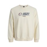 JACK & JONES Erkek Jcotier Print Sweat Crew Neck, Tatlı mısır, XL
