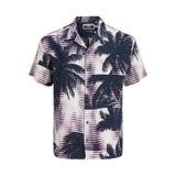 JACK & JONES Erkek Jcounnatural Reggie Resort Shirt SS Gömlek, Beyaz/Aop: avuç içi Aop, XL