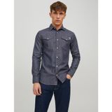 JACK & JONES Erkek JJ Jean Gömlek Gömlek, Koyu Kot/Kalıp: Dar, S