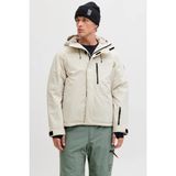 Jack & Jones Erkek Jjalpes Kapüşonlu Su ve Rüzgar Geçirmez Mont 12284649 Taş - 2XL