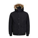 Jack & Jones Erkek Jjchamp Kapüşonlu Mont 12236822 Siyah XXL