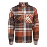 JACK & JONES Erkek Jjdarren Flannel Overshirt Ls günlük gömlek, Mocha Bisque, M