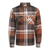 JACK & JONES Erkek Jjdarren Flannel Overshirt Ls günlük gömlek, Mocha Bisque, XXL