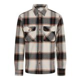 JACK & JONES Erkek Jjdarren Flannel Overshirt Ls günlük gömlek, Moonbeam, XL