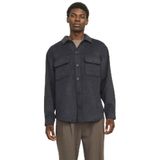 JACK & JONES Erkek Jjebradley Ollie Overshirt Ls Noos uzun kollu gömlek, Siyah, M