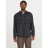 JACK & JONES Erkek Jjebradley Ollie Overshirt Ls Noos uzun kollu gömlek, Siyah, XL