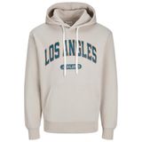 JACK & JONES Erkek Jjebradley Varsity Sweat Hood Styd kapüşonlu kazak, Moonbeam, S
