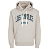 JACK & JONES Erkek Jjebradley Varsity Sweat Hood Styd kapüşonlu kazak, Moonbeam, XL