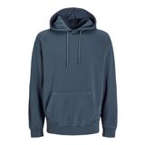 JACK & JONES Erkek Jjecharge Faded Sweat Hood Noos kapüşonlu kazak, Mood Çivit Mavisi, L