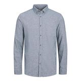 JACK & JONES Erkek Jjeclassic melanj tişört Ls Sn Gömlek, Faded Denim, XL