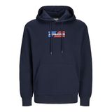 JACK & JONES Erkek Jjecorp Graphic Sweat Hood Noos kapüşonlu kazak, Mavi, M