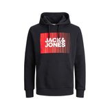 JACK & JONES Erkek Jjecorp Logo Sweat Hood Noos kapüşonlu kazak, Siyah Play 5, L