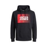 JACK & JONES Erkek Jjecorp Logo Sweat Hood Noos kapüşonlu kazak, Siyah Play 5, XL