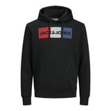 JACK & JONES Erkek JJECORP LOGO SWEAT HOOD NOOS Kapüşonlu Sweatshirt, Black, S
