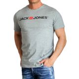 Jack & JONES Erkek Jjecorp Logo Tee Ss Crew Neck Noos Tişört Gri XS