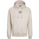 JACK & JONES Erkek Jjecosmo Sweat Hood Noos kapüşonlu kazak, beyaz melanj, L