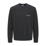 JACK & JONES Erkek Jjedover Print Sweat Crew Neck, Siyah, XXL