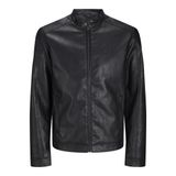 JACK & JONES Erkek Jjedylan Clean Pu Jacket Noos motorcu ceketi, Siyah, XXL